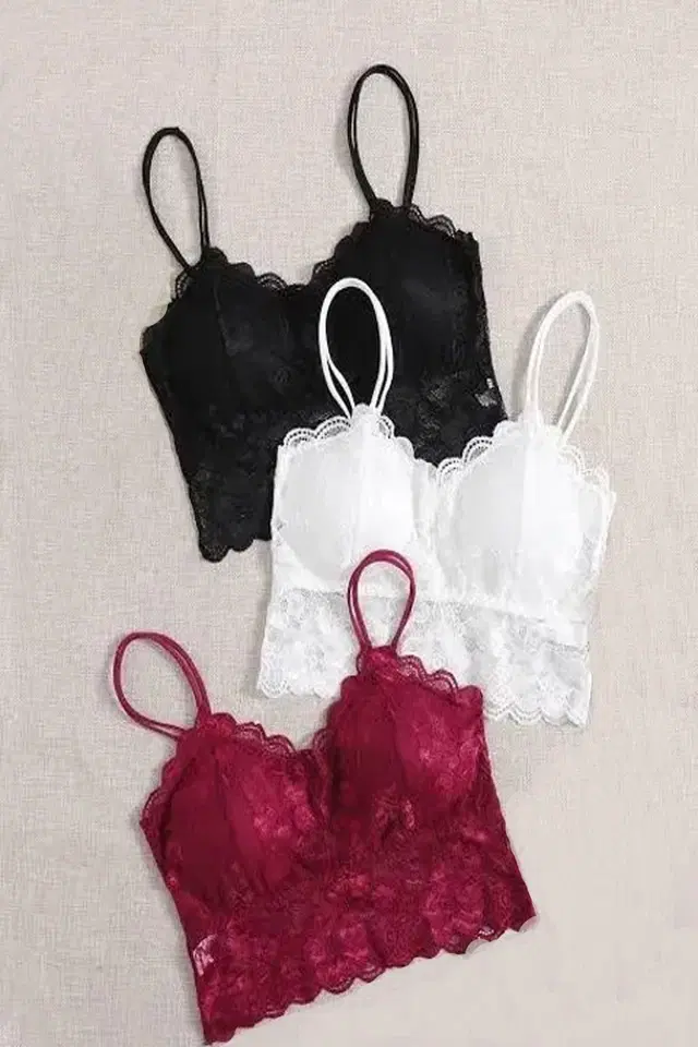 Cotton Solid Padded Bras for Women, Multicolour, Pack of 3 (28)