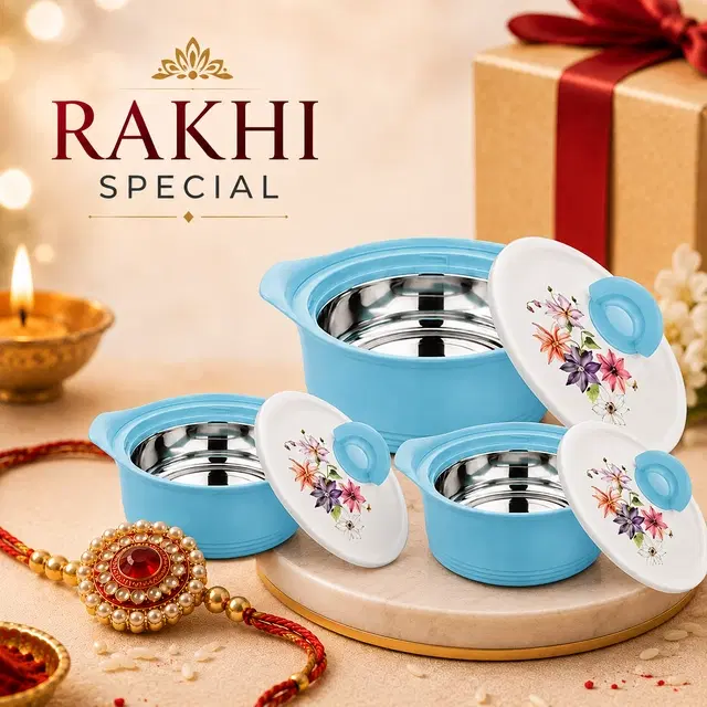 Asian Insulated Casserole Set of 3 | Rakhi Special