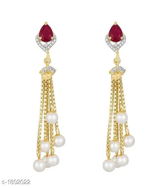 Brass Earring for Women (Gold, Free Size)
