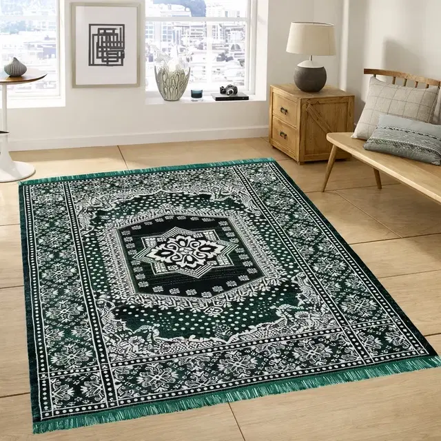 Alqsa Designer Green Carpet 5x7feet