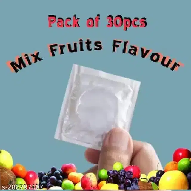 Xebok Fruits Flavoured Extra Dotted Condoms, Pack of 30