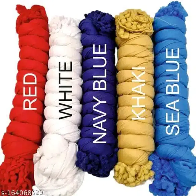 Dupatta for Women, Pack of 5 (Multicolor, 2 m)