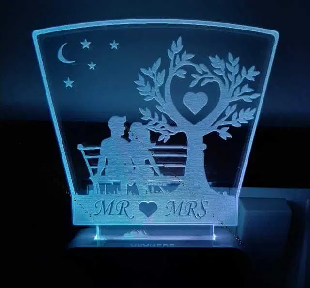 Plastic 7 Color Changing 3D Led Night Lamp For Living Room, Ms-076