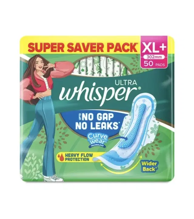 Whisper Ultra No Gaps No Leaks Sanitary Pads (XL+) (50 Unit)
