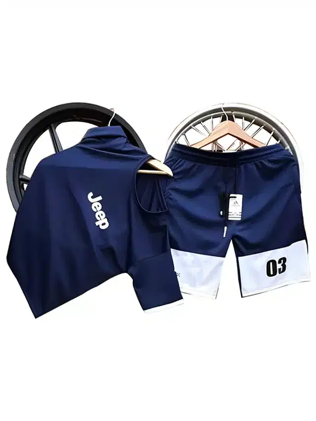 Ruggstar Polyester Mens Tracksuit (Navy blue, L) (R-26)