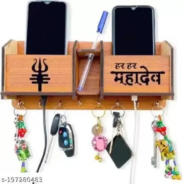 Wooden Mobile Holder, Brown