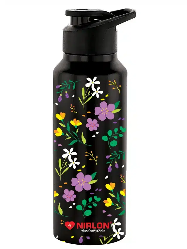 Stainless Steel Insulated Single Wall Water Bottle, Black, 750 ml