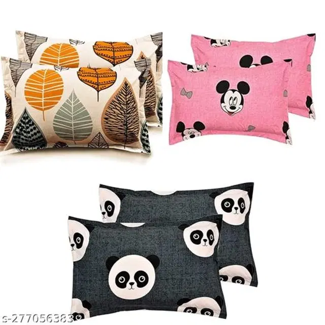 Cotton Pillow Covers, Multicolor, 17x27 inches, Pack of 6