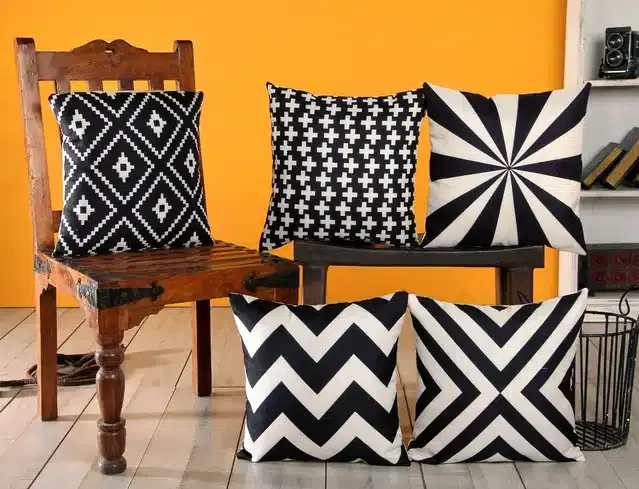 Premium Dupion Silk Cushion Cover, 16x16 inch, Multicolor, Set of 5, A-2