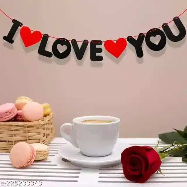 I Love You Banner for Party Decoration, Multicolor, Pack of 6