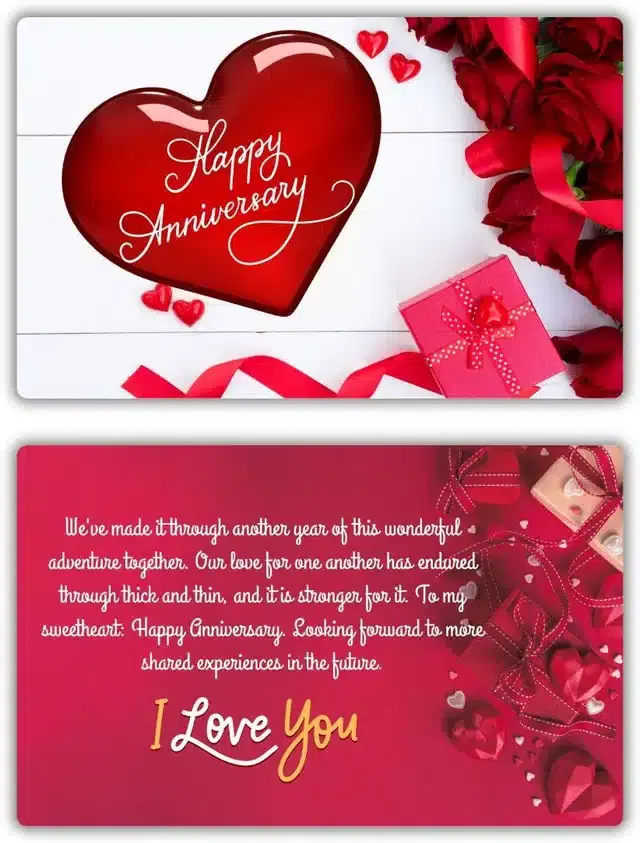 Happy Anniversary Greeting Card, Multicolor, Pack of 1