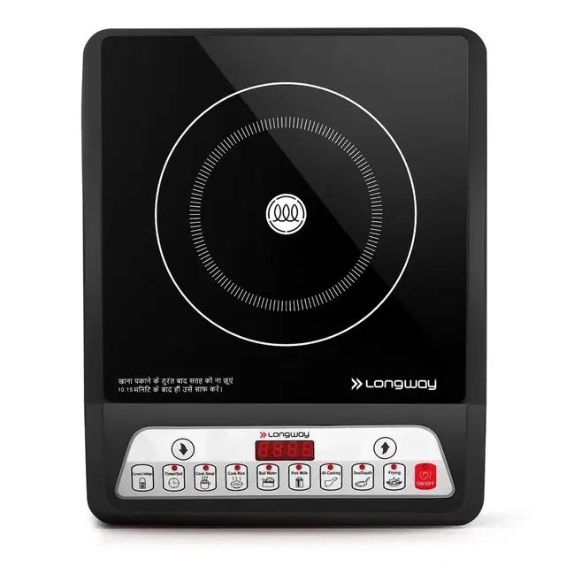 LONGWAY LW-Elite-Plus-ICT-PB -Black-P1 Induction Cooktop, 2000 W, Black, Push Button