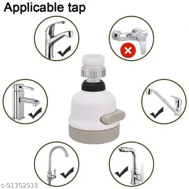 360 Degree Rotatable Water Faucet, White