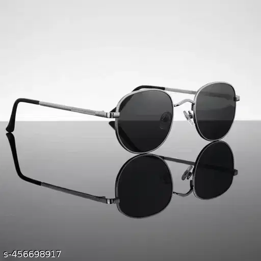 Geometric UV Protected Sunglasses for Mens ,Black