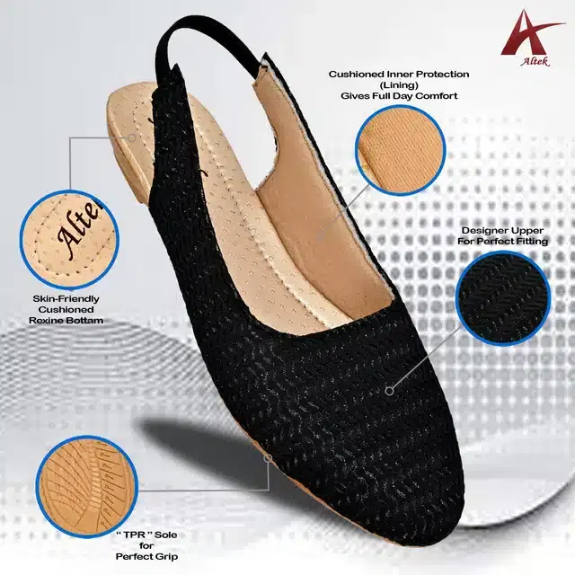 Open Back Bellies for Women (Black, 3)