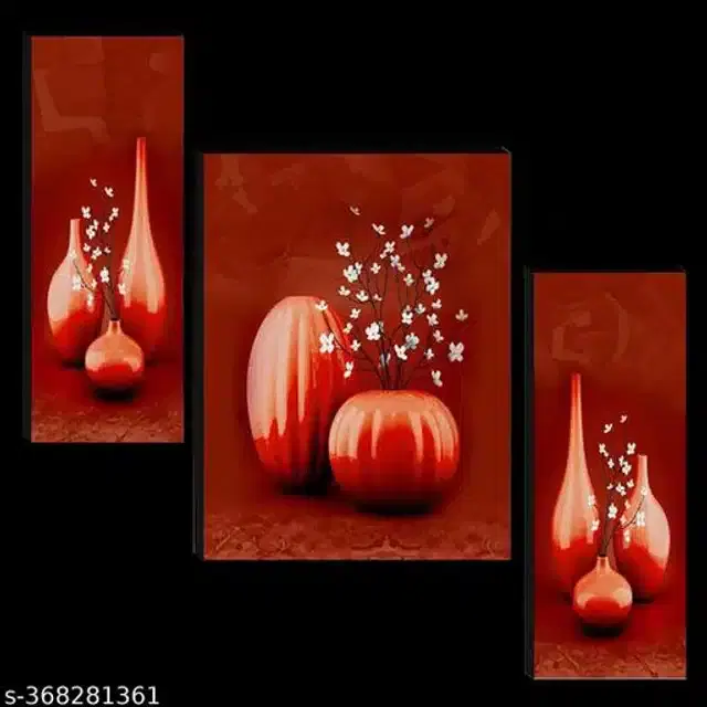 MDF Wooden UV Coated Digital Painitings, Multicolor, 12x18 inches, Pack of 3