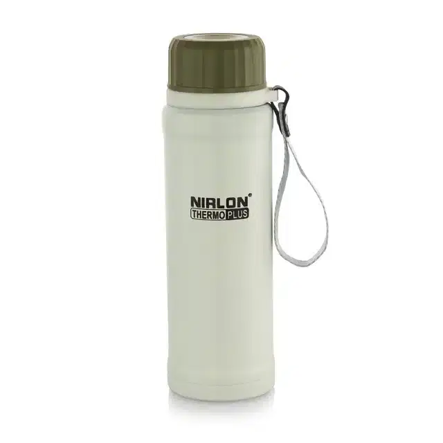 Stainless Steel Double Wall Vacuum Insulated Water Bottle, White, 800 ml