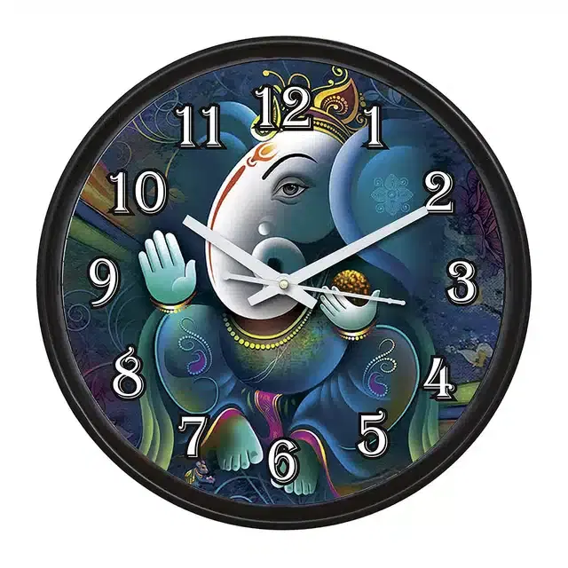 Designer Printed Plastic Wall Clock, Multicolor