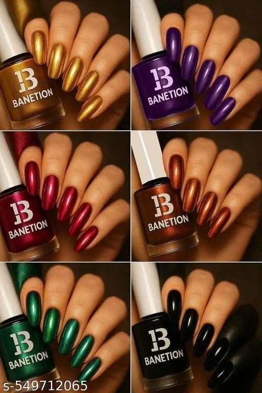 Banetion Matte Nail Polish, Multicolor, Pack of 6