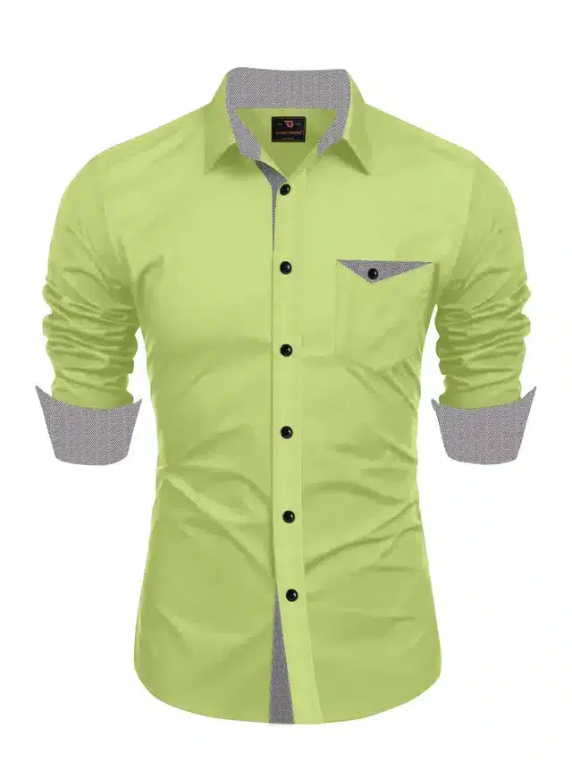 Full Sleeves Shirt for Men (Green, XXL)