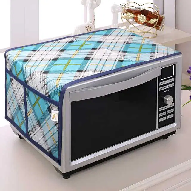 Aradhya Enterprises Pvc Water & Dustproof Oven Top Cover With 4 Pockets Suitable For Upto 30 Litre Capacity, Blue, 14X36 Inches, Wi-11