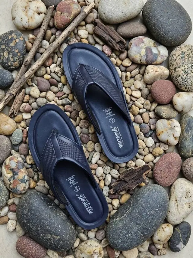 aerowalk Casual Flip Flops for Men (Navy, 6)
