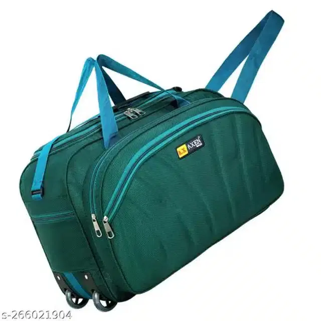 Polyester Trolley Duffel Bag for Men & Women, Green