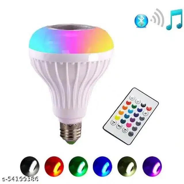 Remote Control Bluetooth Speaker cum LED Bulb, Multicolor