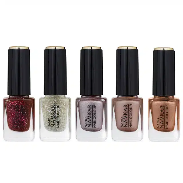 Matte Nail Polish, Multicolor, 10 ml, Pack of 5