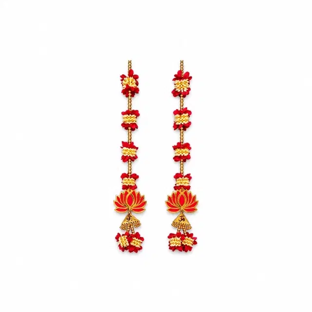 Lotus Hanging Latkan For Decoration, Set Of 2