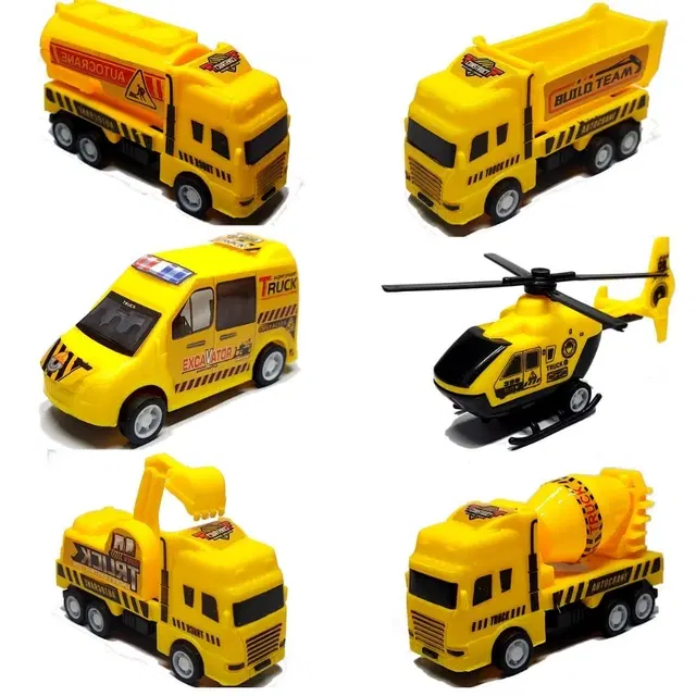 Pull Back Construction 6 Pc Vehicles Toys  (Pack of 1)
