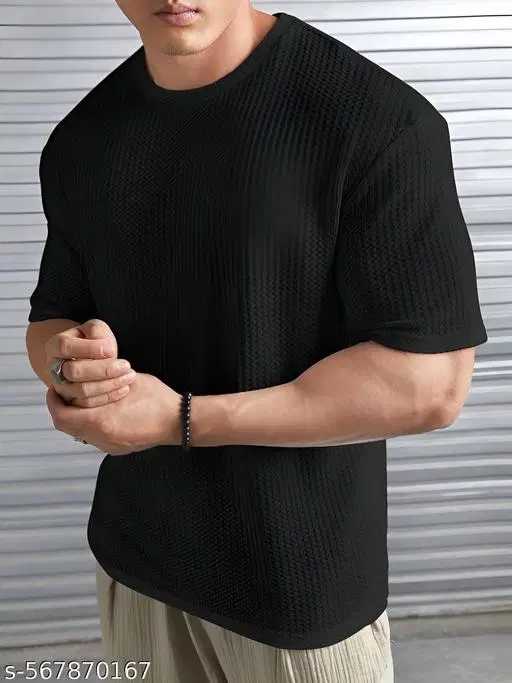 Cotton Blend T-shirt for Men, Black (L)