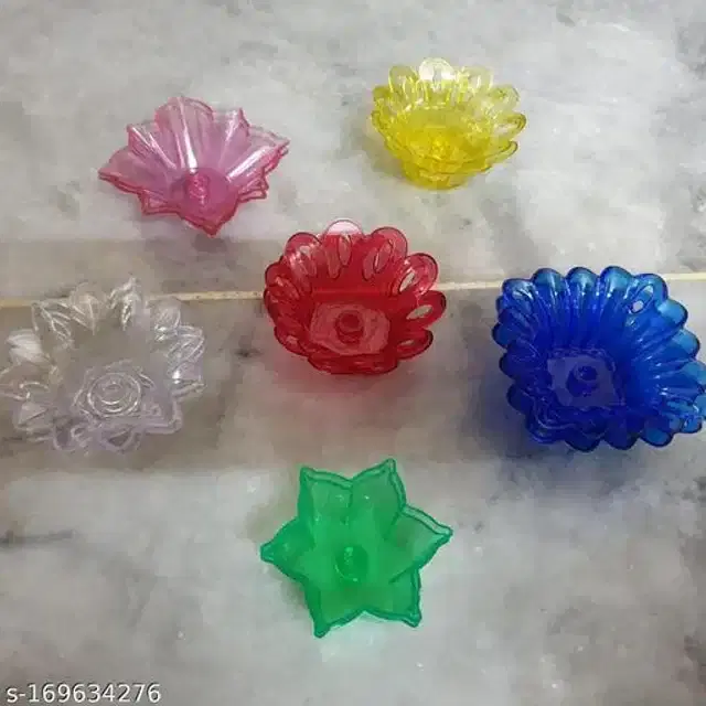 3D Diya Diwali Lights, Assorted, Pack of 12