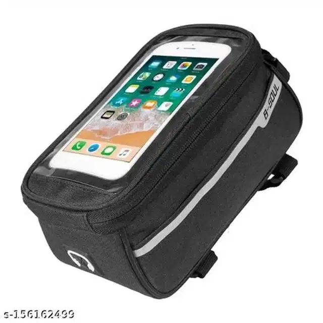 PVC Waterproof Bicycle Phone Holder cum Bag, Black