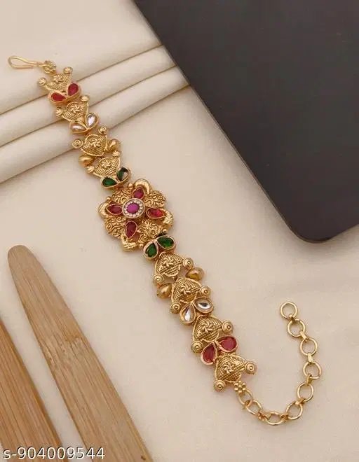 Designer Bracelet for Women (Gold, Free Size)