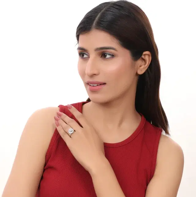 Silver Plated Rotating Ring for Women, Silver