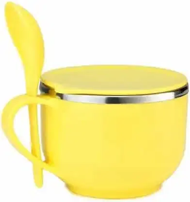 Shopeleven Multi-Purpose Stainless Steel Noodle Bowl 600ml, Pack of 1, Multicolor