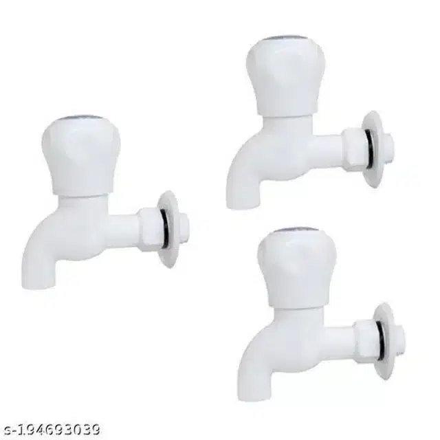 Bathroom Tap, White, Pack Of 3