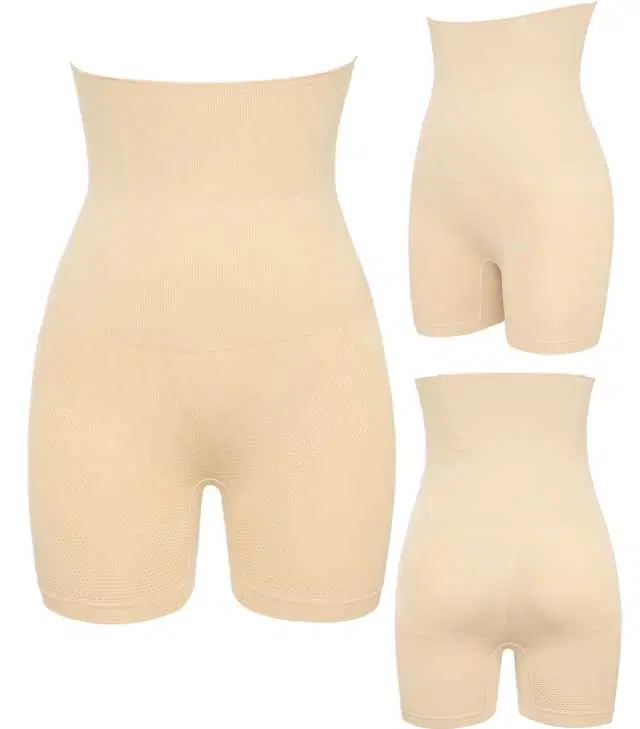 Women’s Cotton Lycra Tummy Control 4-in-1 Blended High Waist Tummy & Thigh Shapewear (S596)