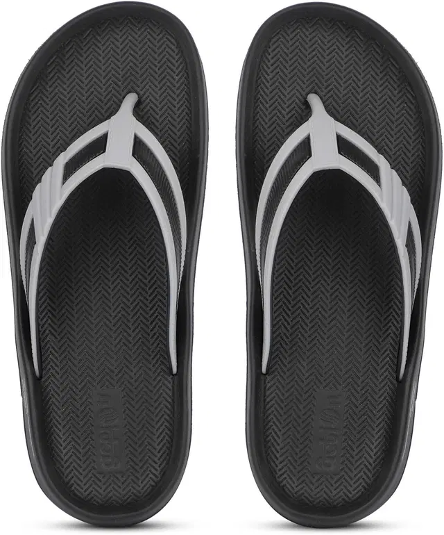 action Casual Slippers for Men (Black, 7)