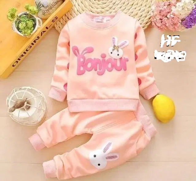 Cotton Blend Printed Clothing Set for Boys, Peach (0-6 Months)