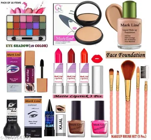 Face Makeup Combo, Multicolor, Set of 1