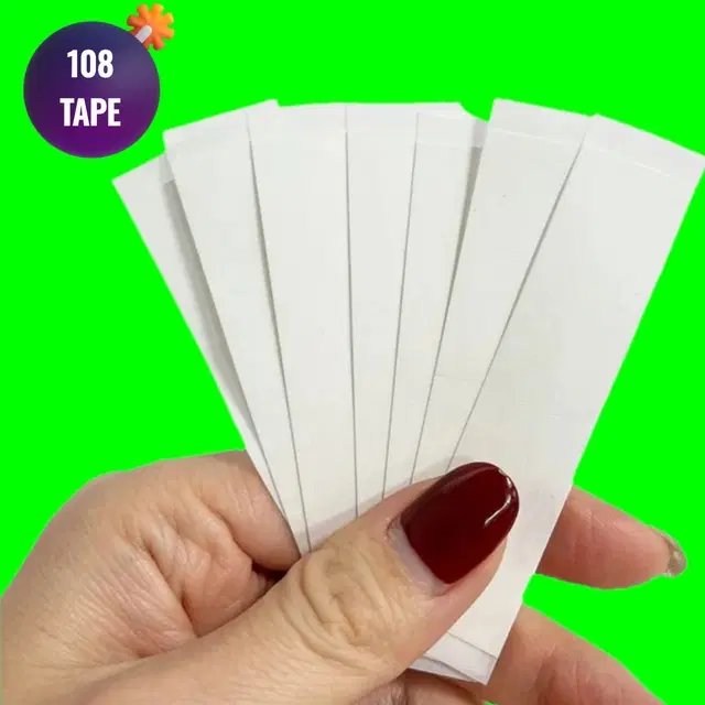 Acrylic Film Clothing 108 Double Sided Tape Strips, Transparent, Set of 1