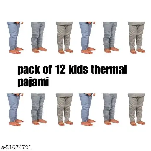 Woolen Thermal Bottomwear for Kids, Pack of 12 (Multicolor, 0-3 Months)