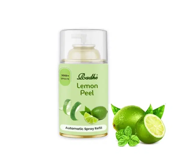 Radhe Lemon Peel Automatic Room Spray Refill, 265 ml