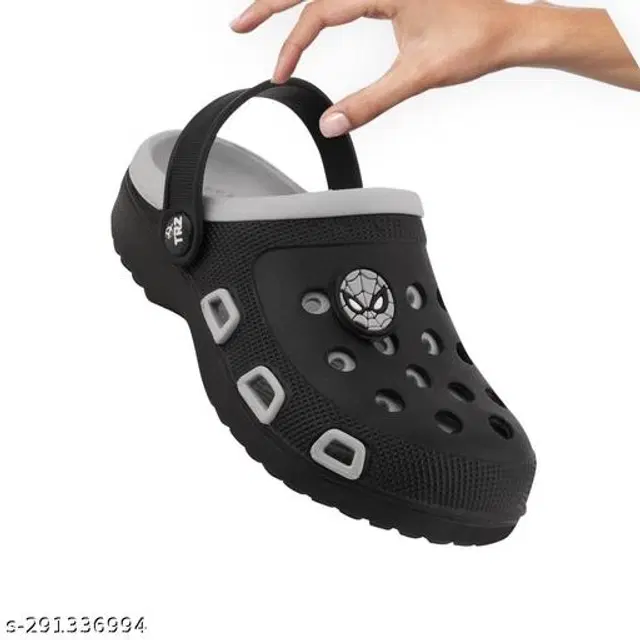 Clogs for Kids (Black & Grey, 2-2.5 Years)