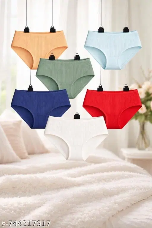 Nylon Briefs for Women, Multicolour, Pack of 6 (XL)