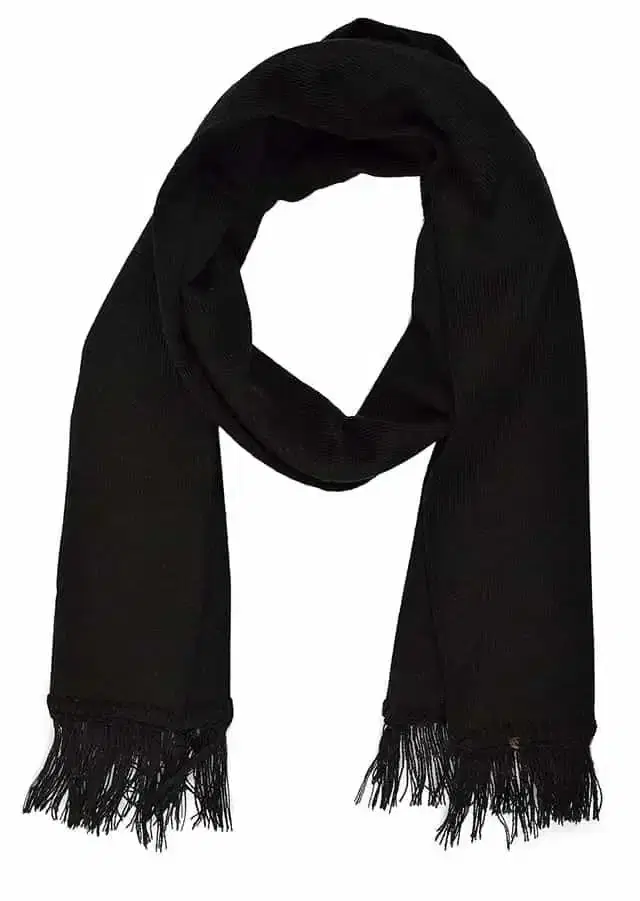 Oswal Unisex Heavy Woolen Muffler in Solid Black Color, 1 pc