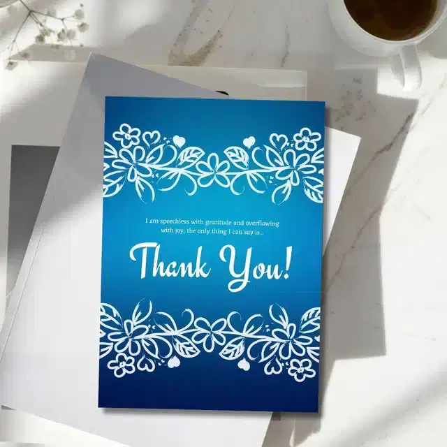 Thank You Printed Card, Multicolor