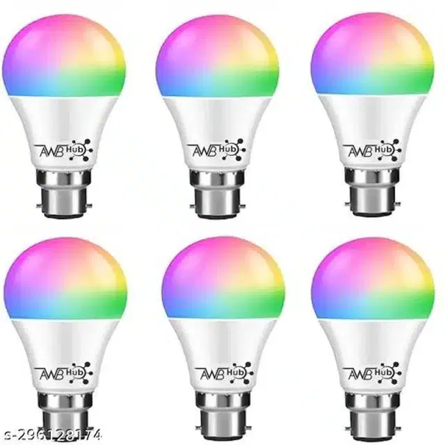 7 in 1 Color Changing LED Bulb, Multicolor, Pack of 6